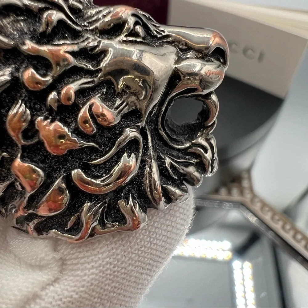 Gucci Metallic Lion Head Ring